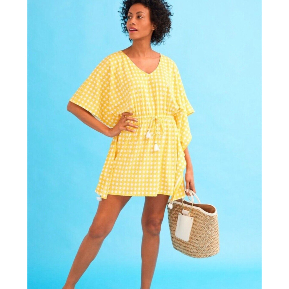 Cabana Life x Talbots Limited Edition Yellow White UPF 50+ Cover Up Medium NWT